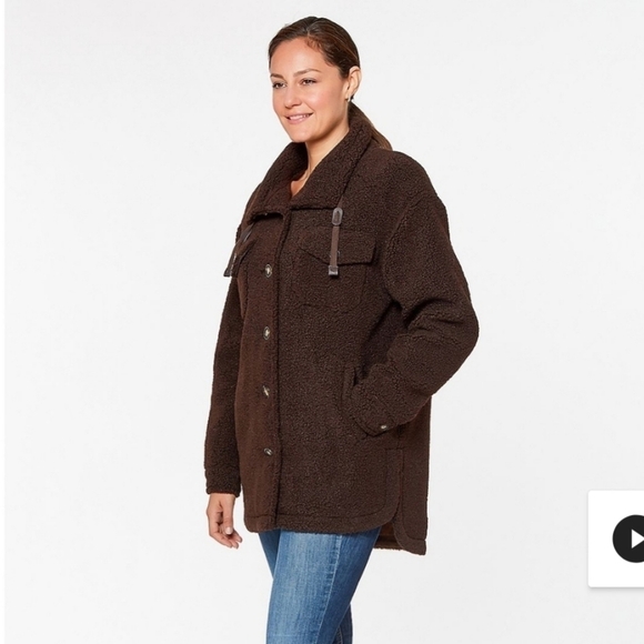 Koolaburra by Ugg Brown Sherpa Shirt Jacket NWT - Picture 1 of 13
